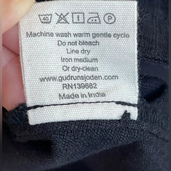 GUDRUN SJODEN Dress Organic Cotton Button Front Pockets Lagenlook dress medium - Picture 9 of 9